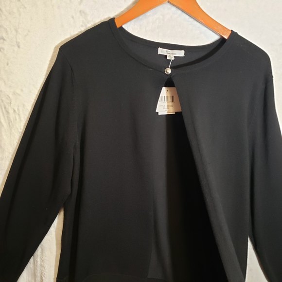 NWT 89th+Madison Black Cardigan Single Button Sweater Women's XL New With Tags - Picture 3 of 11